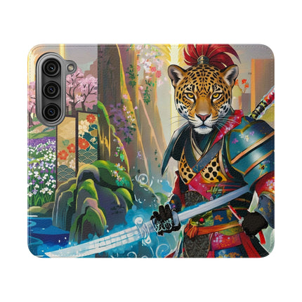 🐆⚔️ Circuit Samurai Jaguar Flip Case – Neon Power & Electric Honor