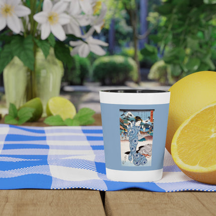 Japanese Woman Woodblock Print by Keisai Eisen Ceramic Shot Glass