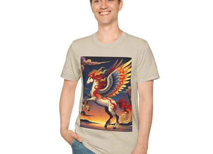 Flame-Winged Horse at Sunset Unisex Softstyle T-Shirt