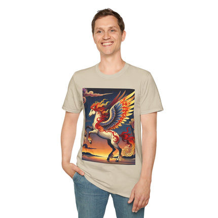 Flame-Winged Horse at Sunset Softstyle T-Shirt