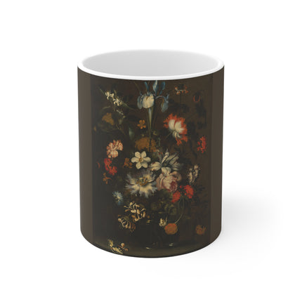 An Iris, Carnations, Roses & Other Flowers by Jan Pieter Brueghel  Ceramic Mug 11oz