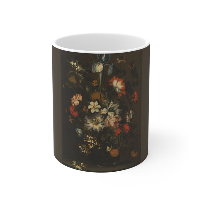 An Iris, Carnations, Roses & Other Flowers by Jan Pieter Brueghel  Ceramic Mug 11oz
