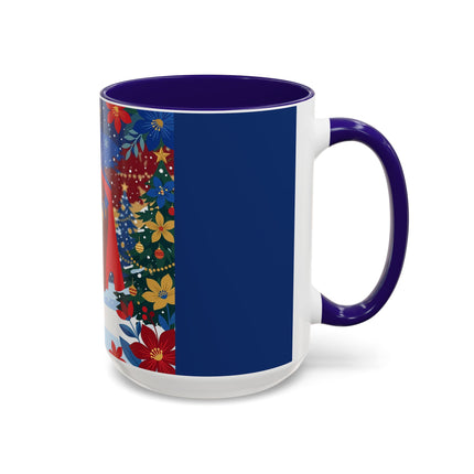 🎭❄️ The Christmas Masquerade Lady Colorful Mug – Art Deco Holiday Fantasy