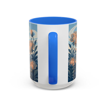☔🌸 The Grand Floral Journey Colorful Mug – Art Deco Travel Elegance
