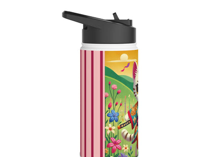 Samurai Kitten Stainless Steel Water Bottle, Standard Lid