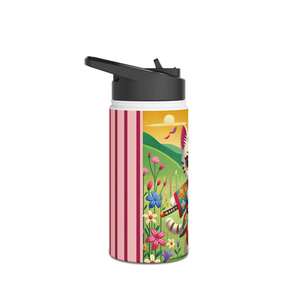 Samurai Kitten Stainless Steel Water Bottle, Standard Lid