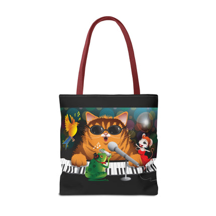 Tote Bag Jazz Cat Music Artwork