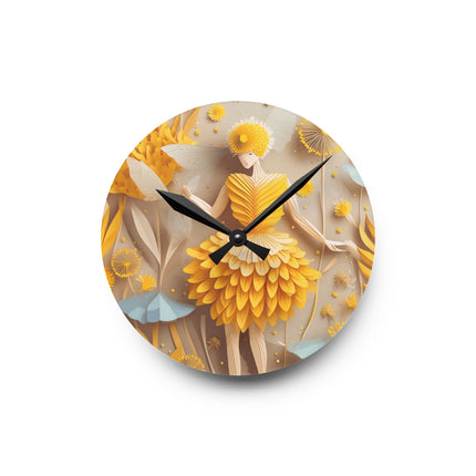 Dandelion Fairy Acrylic Wall Clock, Round and Square