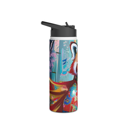 Cybernetic Red Panda Stainless Steel Water Bottle