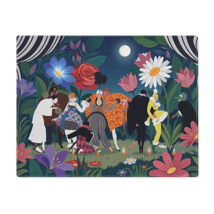 🌙🎭 The Moonlit Garden Masquerade Placemat – Art Deco Floral Fantasy
