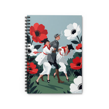 🌺💃 The Ladies Of The Scarlet Garden Spiral Notebook – Art Deco Floral Adventure