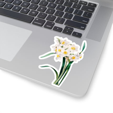 Chinese Sacred Lily botanical illustration by Pierre-Joseph Redouté Kiss-Cut Stickers (4 Sizes)