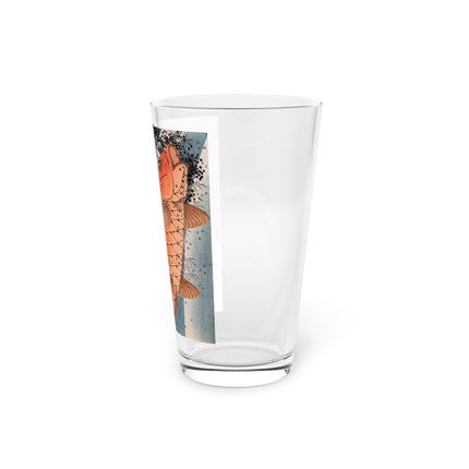 Carp Swimming up a Waterfall by Yashima Gakutei Glass, 16oz