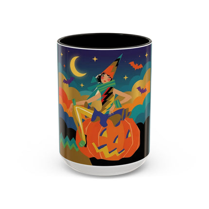 🌙🎃 The Witch Of Crescent Moon Pumpkin Colorful Mug – Colorful Halloween Charm