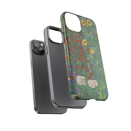 Farm Garden with Sunflowers by Gustav Klimt Phone Cases