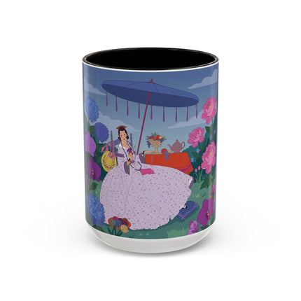The Lady Of The Garden Tea Party Colorful Mugs – Art Deco Floral Elegance