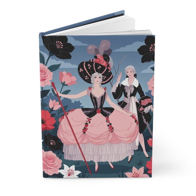 🌹🎭 The Rose Court Hardcover Journal – Art Deco Fashion Illustration
