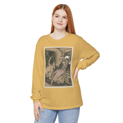 L’Attentat by Fernand Siméon Garment-dyed Long Sleeve T-Shirt