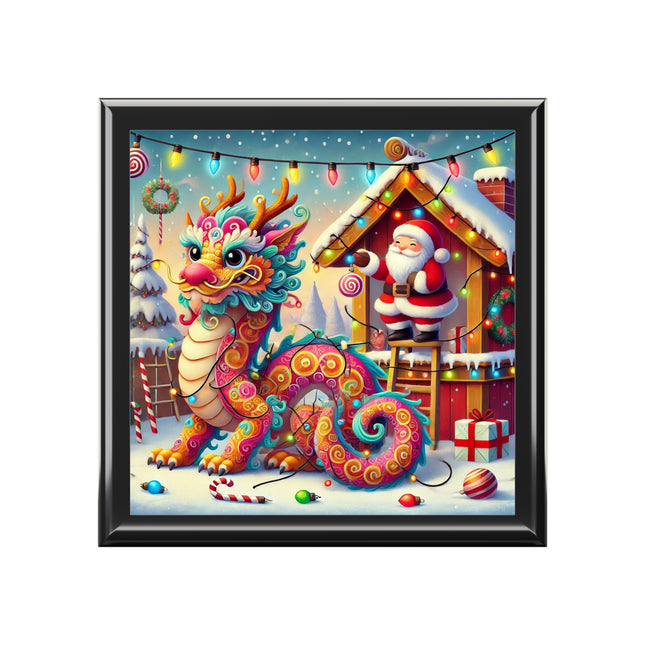 Playful Dragon's Christmas Jewelry Box