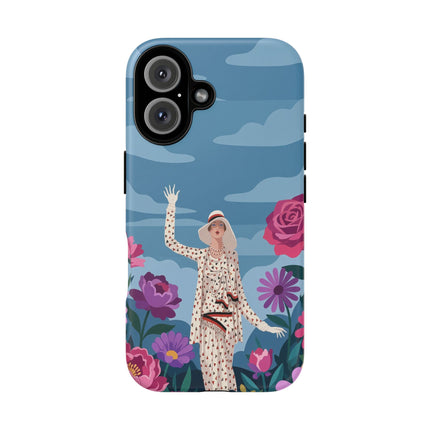 🌺👒 The Grand Flower Promenade Phone Case – Art Deco Fashion Illustration