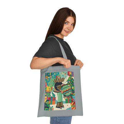 🎄🎁 The Lady Of The Christmas Ornament Cotton Tote Bag – Art Deco Holiday Fantasy