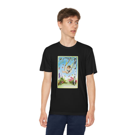 Spring Fairy's Floral Swing Youth Competitor Tee – Garden Magic & Whimsical Adventure