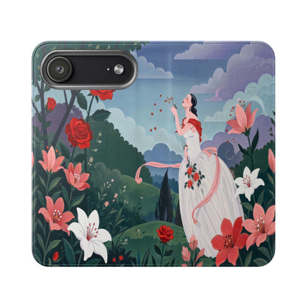 🌹💌 The Garden Of Blown Kisses Flip Case – Art Deco Floral Romance
