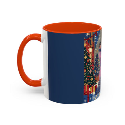 🎩🎄 Christmas Eve Promenade Colorful Mug – Art Deco Holiday Elegance