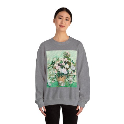 Roses by Vincent Van Gogh Heavy Blend™ Crewneck Sweatshirt