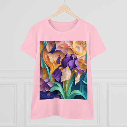 The Elegant Iris Flower Women's Midweight Cotton Tee