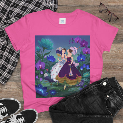 💜🌸 The Ladies Of The Enchanted Garden Cotton Tee – Art Deco Fashion Illustration