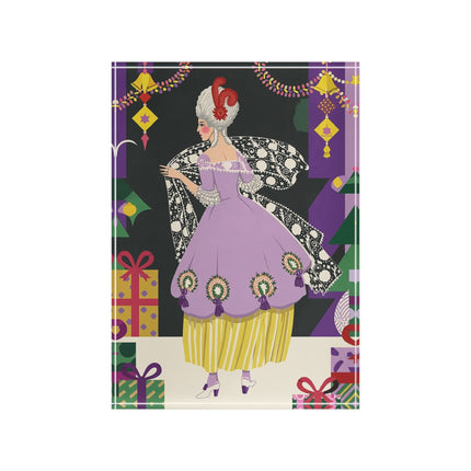 🎁✨ The Lavender Christmas Masquerade Acrylic Art Block – Art Deco Holiday Fantasy