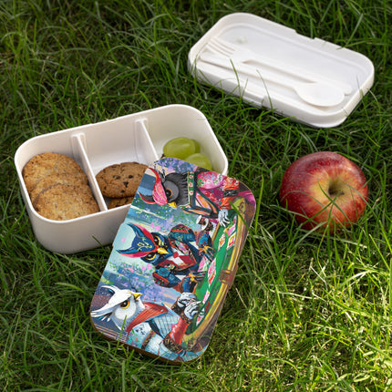Cyberpunk Owl & Raven Bento Lunch Box