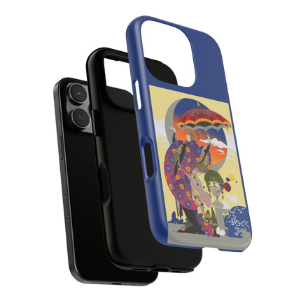 Parasol Sunset Geisha Phone Case – Elegant Twilight Grace