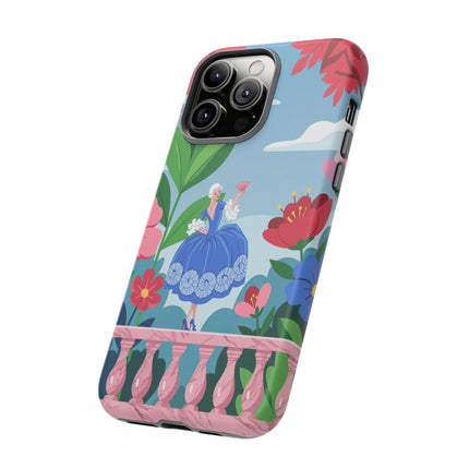 🌺🪭 The Lady Of The Grand Flower Terrace Phone Case – Art Deco Garden Elegance