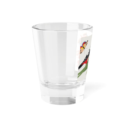 Woodpecker & Tulip Shot Glass – Vibrant Spring & Bold Beauty