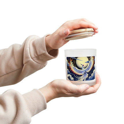 Majestic White Crane Frosted Candle