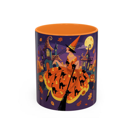 🐈‍⬛🎃 The Black Cat Witch Of Pumpkin Manor Colorful Mug – Whimsical Halloween Charm