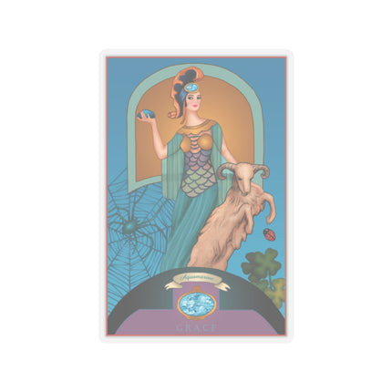 March & Aquamarine (Gem Series) by Sofia Chiostri Copper Kiss-Cut Stickers (4 Sizes)