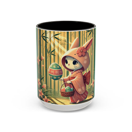 Geisha Kitten’s Easter Stroll Colorful Mugs (11oz, 15oz)