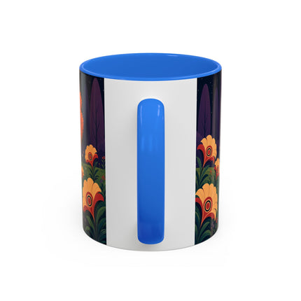 🌙🌼 The Moonlit Floral Dancer Colorful Mug – Art Deco Garden Fantasy