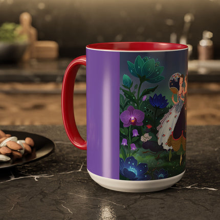The Ladies Of The Moonlit Garden Colorful Mugs – Art Deco Floral Elegance