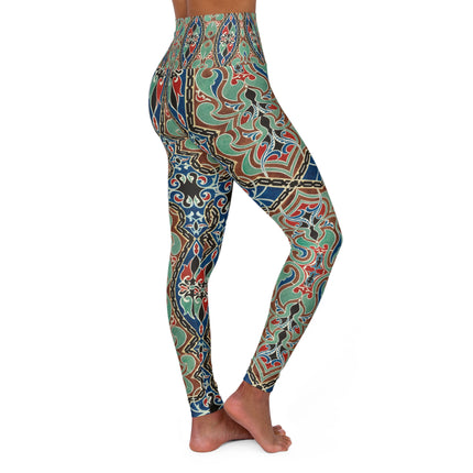 Arabian Ornament by Elizabeth A. Nedwill High Waisted Yoga Leggings (AOP)