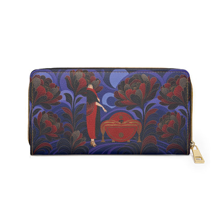 🌹💜 The Crimson Moonlight Garden Wallet – Art Deco Floral Mystery