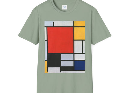 Composition with Red, Yellow, Blue, and Black Softstyle T-Shirt