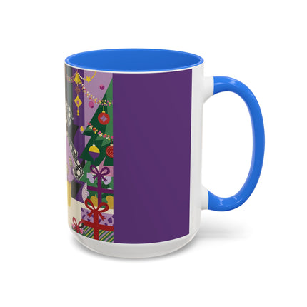 🎁✨ The Lavender Christmas Masquerade Colorful Mug – Art Deco Holiday Fantasy
