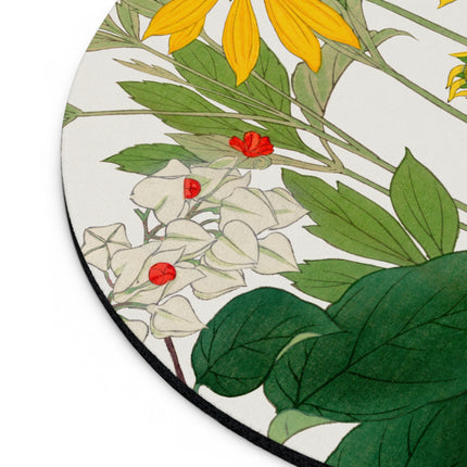 Clerodendrum & Rudbeckia by Tanigami Kônan Mouse Pad, Round and Rectangle