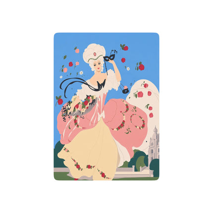 🌹🎭 The Lady Of The Rose Masquerade Playing Cards – Art Deco Garden Elegance