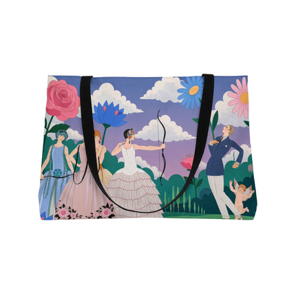🌸🏹 The Garden Of Cupid’s Arrow Weekender Tote Bag – Art Deco Floral Romance