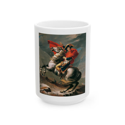 Napoleon Crossing the Alps by Jacques-Louis David Ceramic Mug (11oz, 15oz)